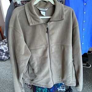 Columbia Taupe Full-Zip Fleece Jacket